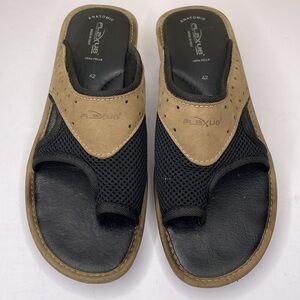 FLEXUS Women’s PASCALLE Sandals Tan & Black Slide On Cushioned Insole 42